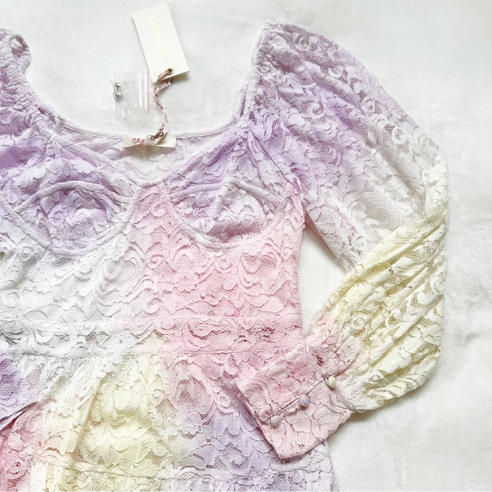 LAST CHANCE! NWT LOVESHACKFANCY Alela Dress Multi Tie Dye 6 NEW Style D1455-992 - Picture 2 of 12